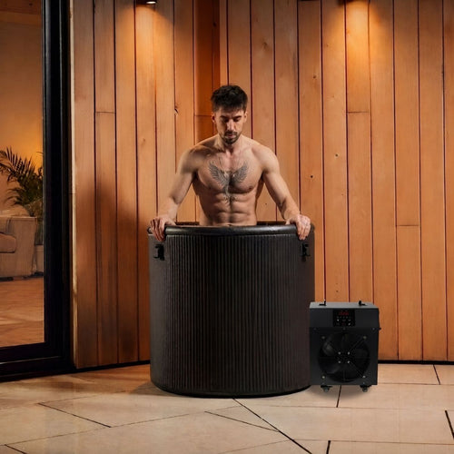 bain froid de récupération musculaire, bain de glace, cold plunge tub, ice bath 